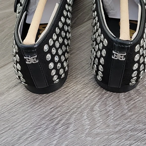 Sam Edelman Michaela Gem Mary Jane Flats Black Suede Noir Size 6M NIB - Picture 7 of 9